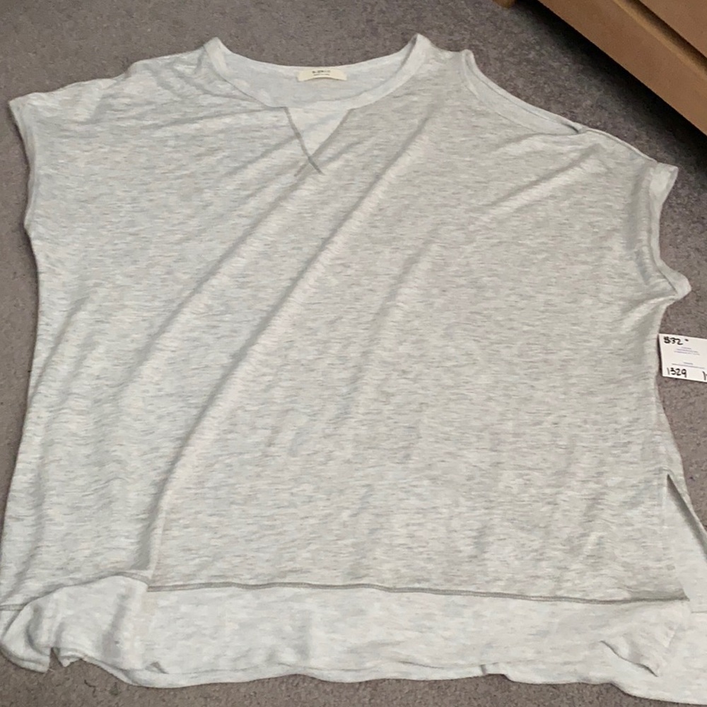 NWT grey knit top cap sleep cold shoulder size 1X